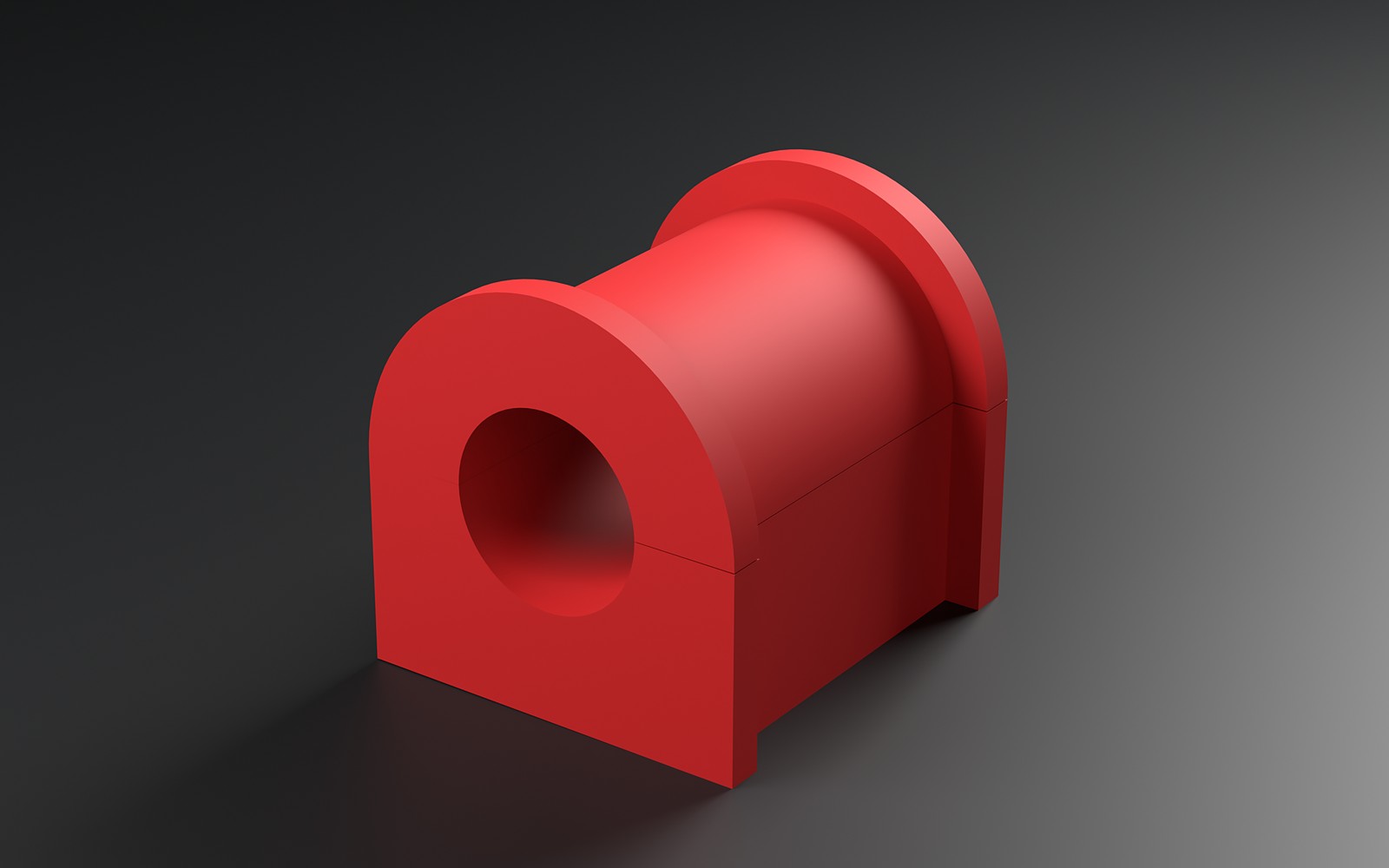 Three quarter view of the 26 mm bushing showing the end flanges