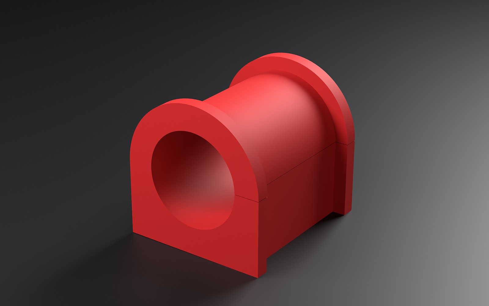 Three quarter view of the 35 mm bushing showing the end flanges
