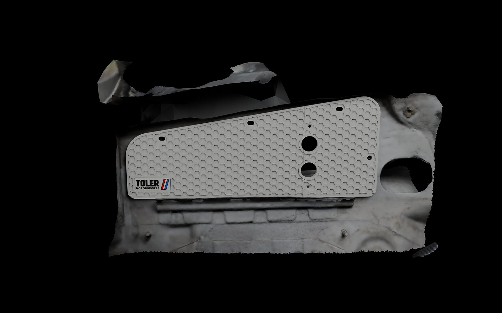 The block off plate in the E36 cowl slot on the true scale scan